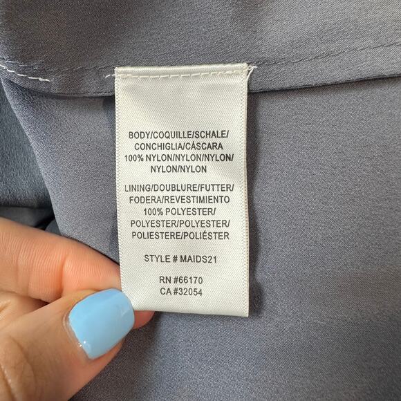 BHLDN Elowen Maxi Dress V Neck Floral Sequin Beaded Tulle Long Formal Gown Steel - Picture 11 of 13